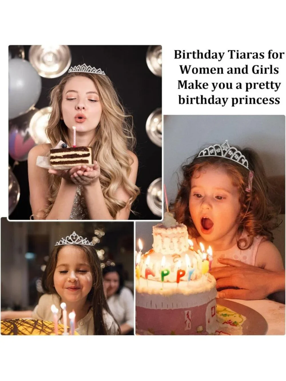 20 Pcs Silver Tiaras & Crowns for Women & Girls - Princess Headbands for